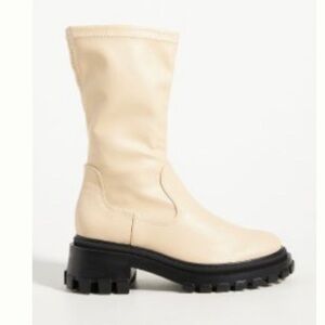 NWT Anthropologie Schutz Leather Lug Sole Black Chunky Sole Size 8.5